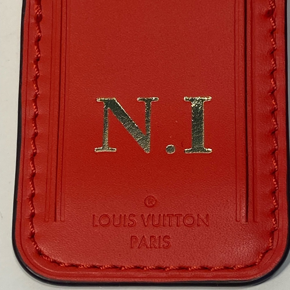 Louis Vuitton Smooth Leather Luggage Tag With Initials - Picture 2 of 7
